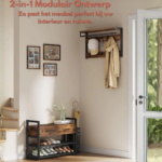 Wieszak na ubrania z szafką na buty, szufladami i drążkiem – mebel do przedpokoju 6-w-1 - Image 7