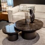 Stolik kawowy Bregt | Niski | Brązowy marmur - Image 3