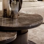 Stolik kawowy Bregt | Niski | Brązowy marmur - Image 5