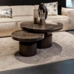 Stolik kawowy Bregt | Niski | Brązowy marmur - Image 7