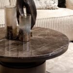 Stolik kawowy Bregt | Niski | Brązowy marmur - Image 8