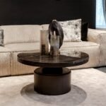 Stolik kawowy Bregt | Niski | Brązowy marmur