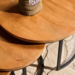 Stolik kawowy Britt | Zestaw 3 sztuk | Drewno mango | NOWOŚĆ - Image 3